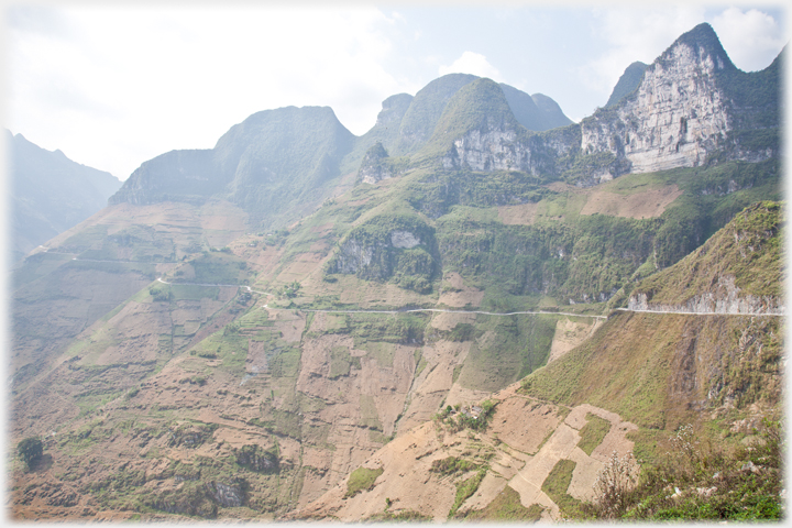 The road and a broken karst.