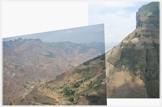 Composite image of the main buttress blow the twin peaks.