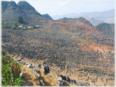 The village on its hillside.