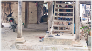 Steps leading into the centre of a house.