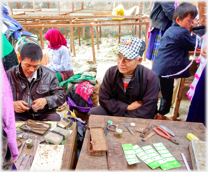 Man repairing watch.