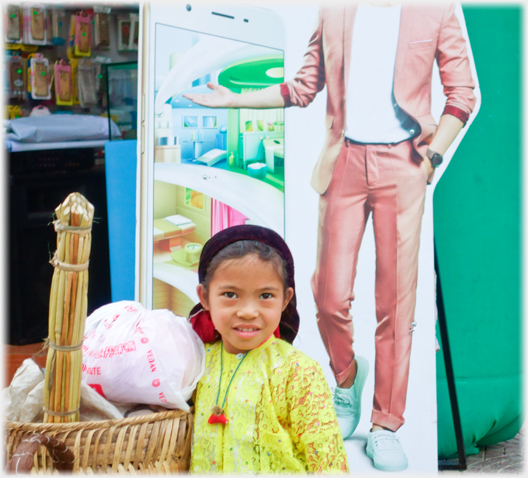 Girl and advert.