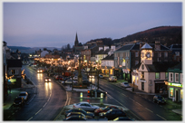 Winter evening on Moffat High Street.