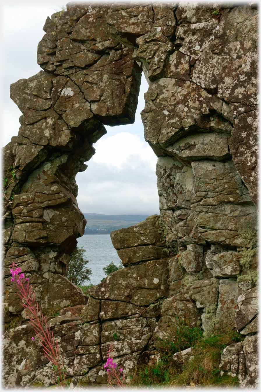 Stone formation forming rough window.