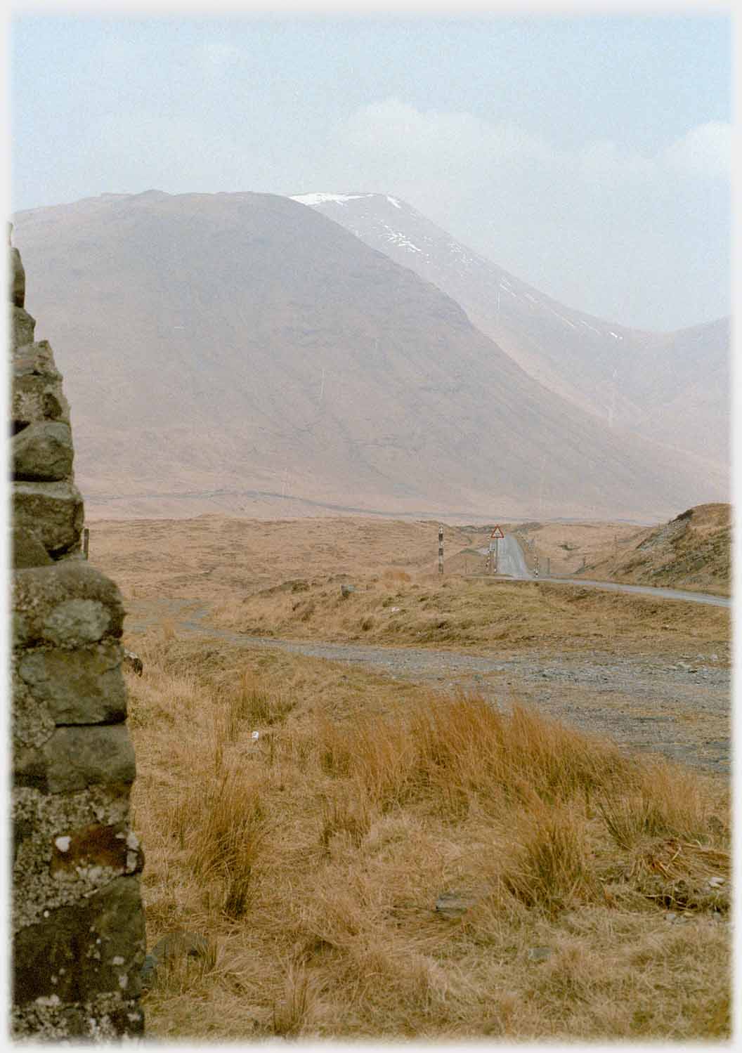 Distant small road and hills.