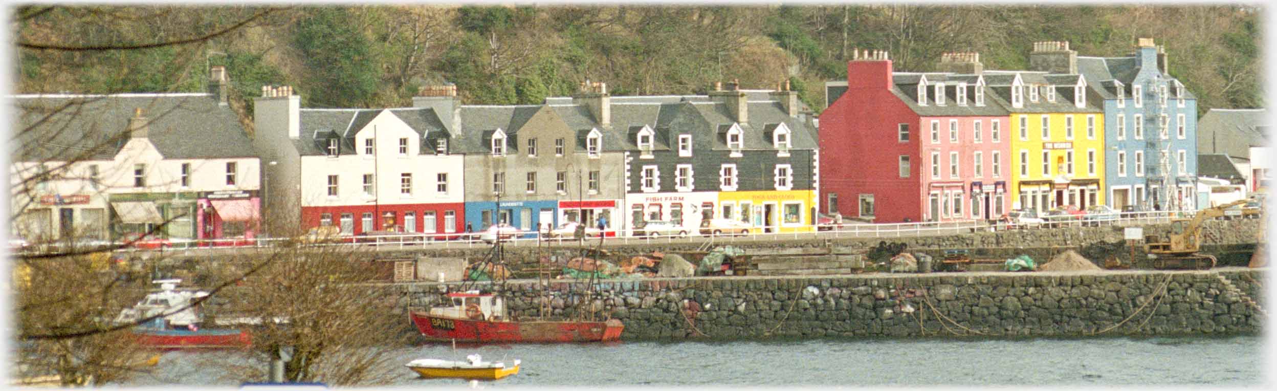 Row of brightly coloured houses.