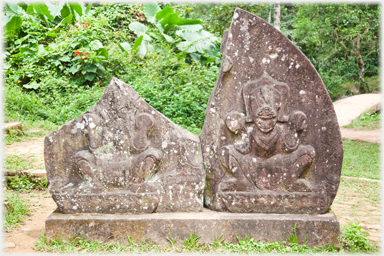 Figure carvings.