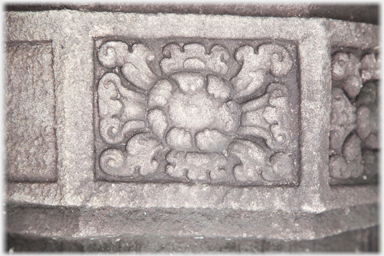 Floral carving on a column.