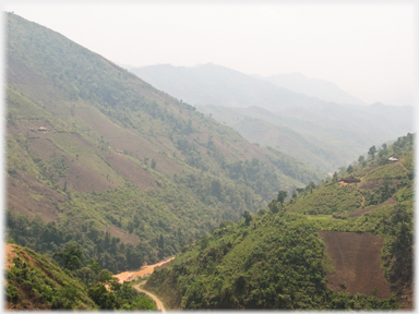 Valley with road down in it.