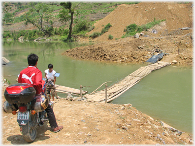 Pontoon bridge.