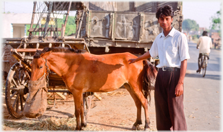 My guide with a horse.