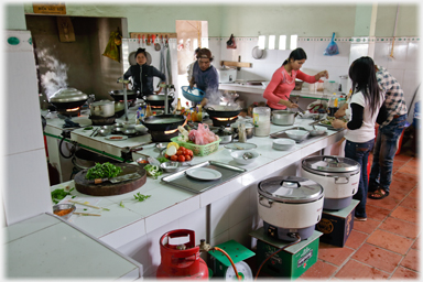 Kitchen at work.