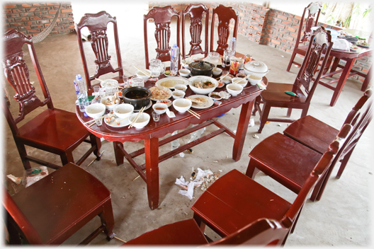 Table after the meal.