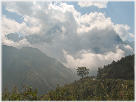 Mount Păng Xi Păng from Sa Pa road.