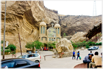 The entrance to the Coptic Church at Makattam in Cairo.