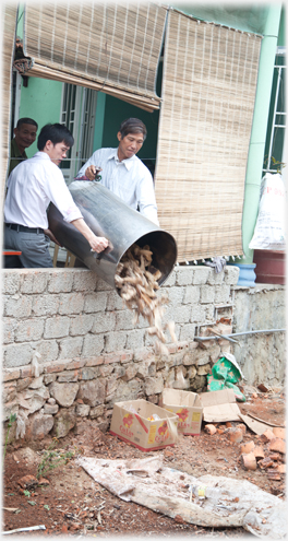 Bones being thrown out