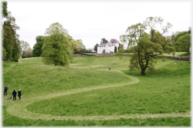 View across meadow towards house.