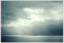 Showers over an island.