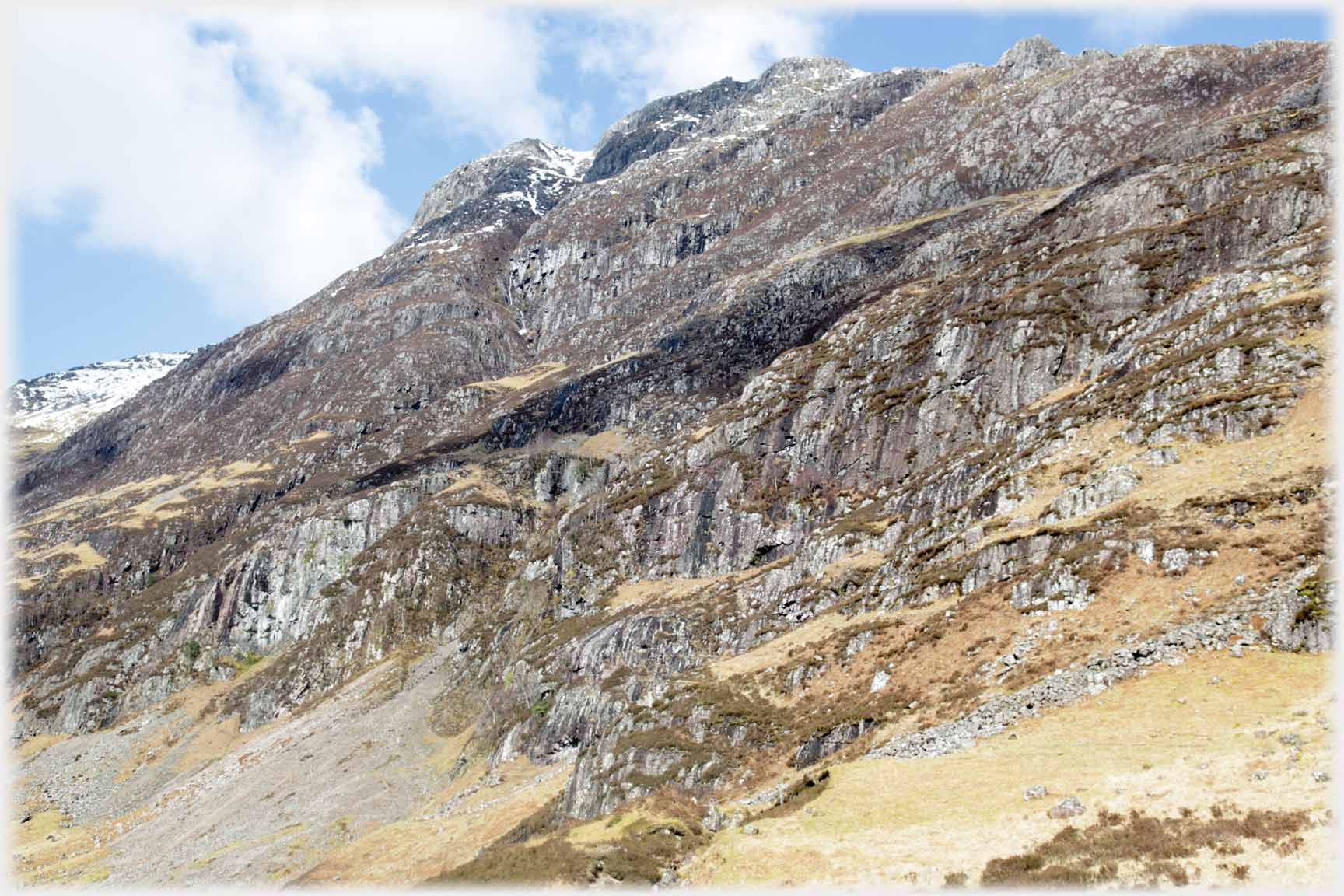 Crags covering hillside.