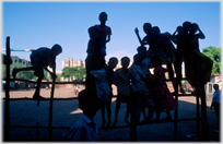 Children silhouetted.