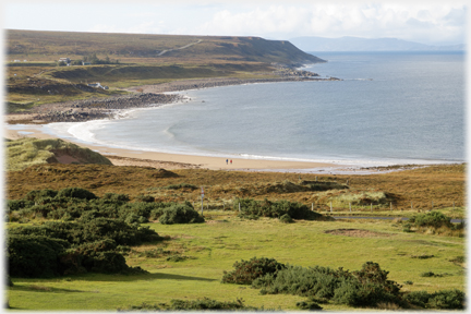 Wide bay with two distant people.