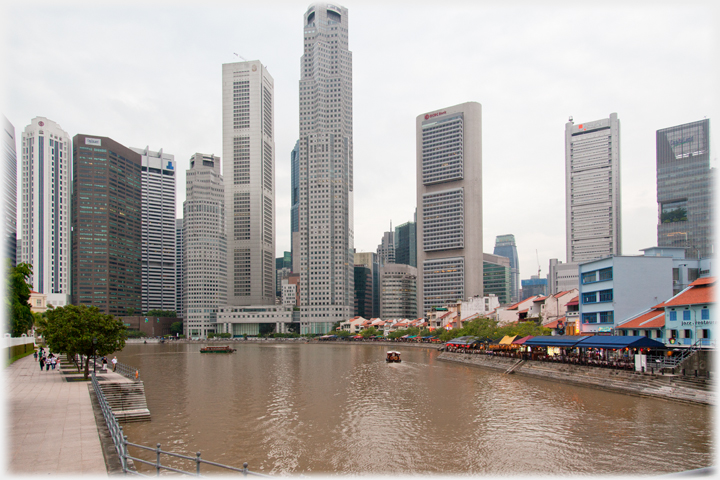 Boat Quay at in the day.