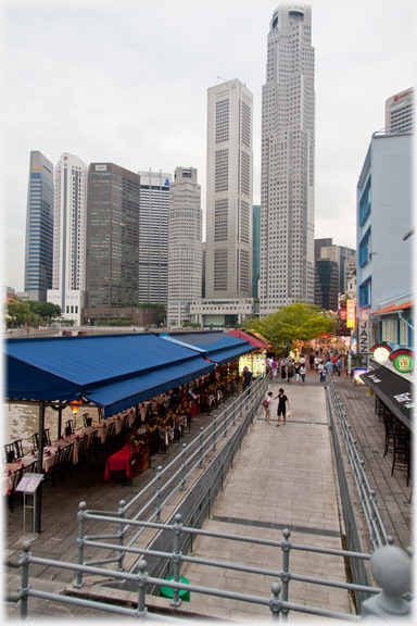 UOB building and walkway in the day.