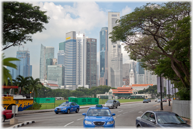 Road with background of the 'Core'.