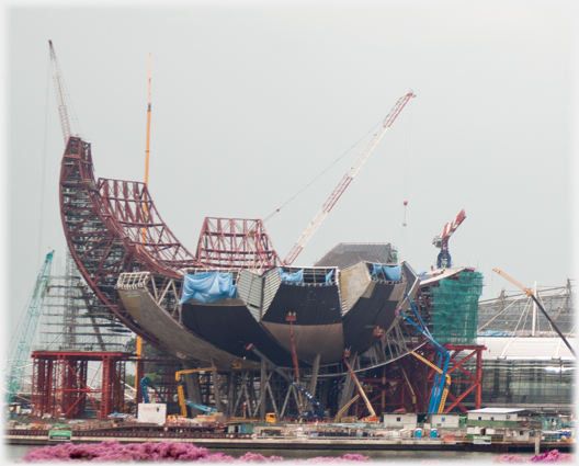 The ArtScience Museum under construction.