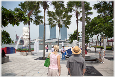 View of the Merlion from Merlion Park.