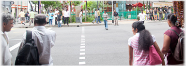 Pedestrians at Serangoon Road.