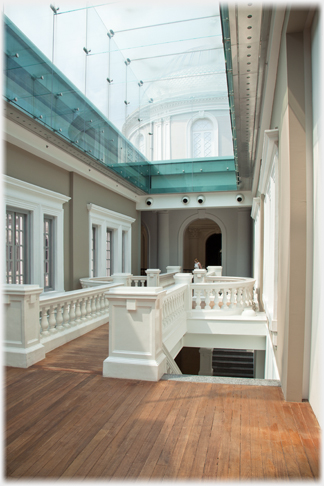 Glass topped passageway in the SIngapore National Museum.