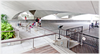 Walkways under the Esplanade Bridge.