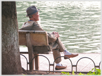 Contemplation by Hoan Kiem Lake.