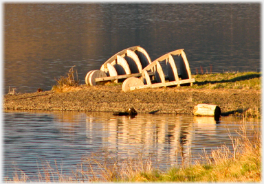 Two sculptures.