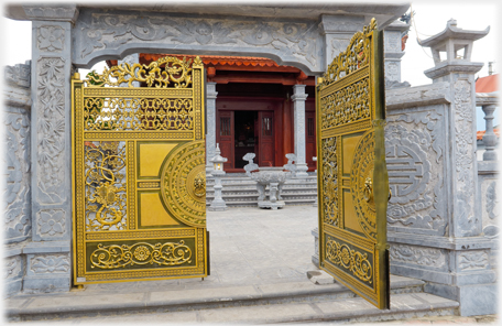 Close up of the temple gates.