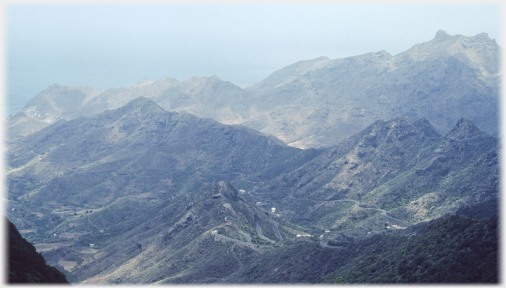 Hills and roads in the north.