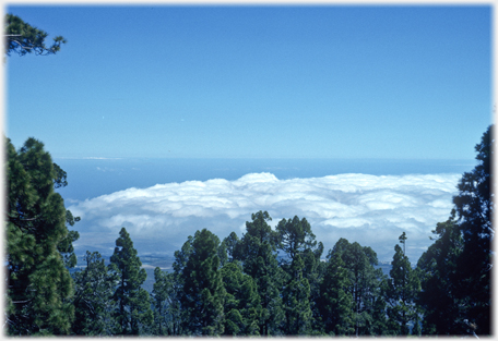 Clouds and the sea.