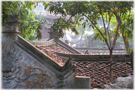 Looking over the roof tops of the main buildings.