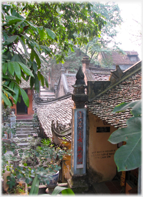 Stairway between buildings.