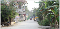 Looking along the road towards the market.