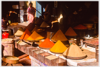 Spices at shop entrance.