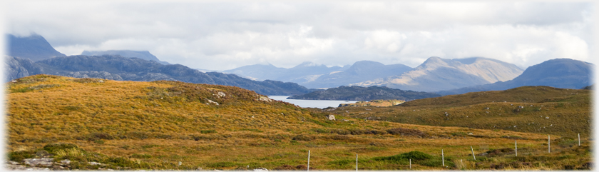 Panarama of hills around the east end of the loch.