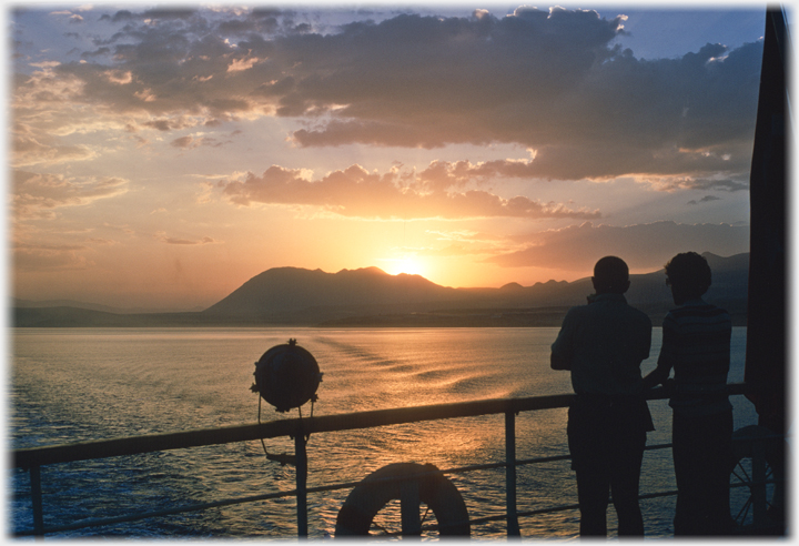 Sunset on Lake van from the Train-Boat.