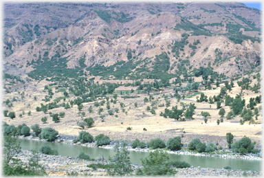 Village on hillside in eastern Turkey