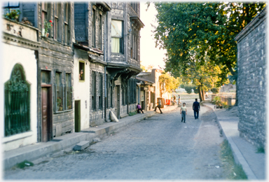 Wooden fronted buildings in old Istanbul.