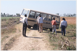 Bus reversing.