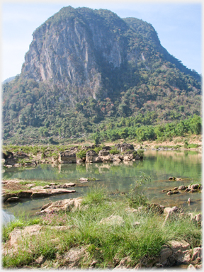 Tower karst with river in foreground.