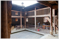 Open balconied courtyard.