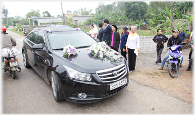 Conventional wedding car.